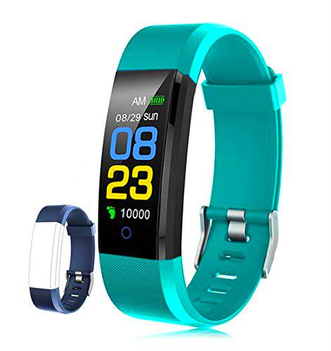 FX-FISH Pulsera Actividad Inteligente Pantalla Color Reloj con Pulsómetro Impermeable Monitor de Ritmo Cardíaco Podómetro Deportiva Fitness Tracker para Mujer Hombre Niños