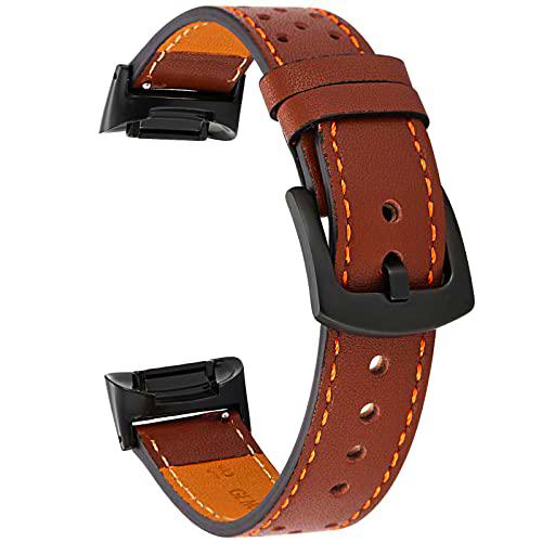 Correa de piel compatible con Fitbit Charge 5, correa de reposicionamiento unisex