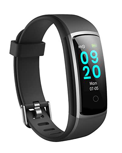 ASIAMENG Reloj Deportivo Hombres Mujeres Podómetro Presión Arterial Reloj Deportivo Monitor de frecuencia cardíaca Pulsera Inteligente IP68 Contador de calorías para Android iOS (Negro)