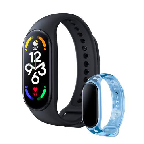 Xiaomi Smart Band 7 + Correa Khaki Blue - Pulsera de actividad con pantalla AMOLED de 1.62"