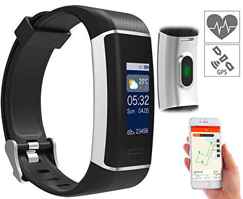 newgen medicals Rastreador de Fitness: Brazalete de Fitness con GPS con Pantalla a Color XL y aplicación para 6 Deportes