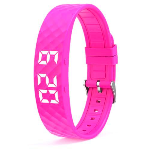 Rastreador de actividad Monitor de sueño Reloj de recordatorio de alarma vibrante para el deporte Reloj podómetro conectado niño hombre mujer pulsera niño reloj digital niño ip68 impermeable, rosa