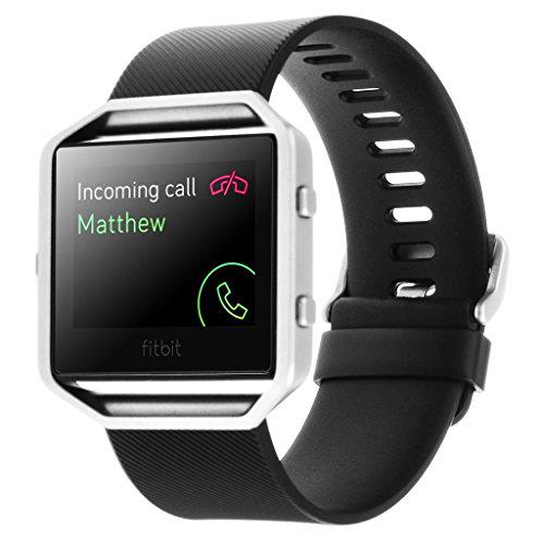NEO+ UK SELLER - Correa de repuesto para Fitbit Blaze con hebilla/sin rastreador (juego de 2 tamaños L: negro, morado)