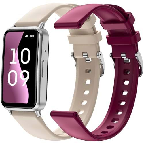 SPC Duo Fit - Pulsera Deportiva con Pantalla AMOLED 1,47” | Llamadas Bluetooth y notificaciones | +100 Deportes | 2 Correas Incluidas (Beige y Granate) | Batería hasta 8 días | IP68 | App Smart You