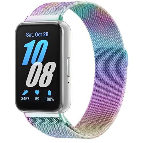 Wizvv Correa de metal de malla compatible con Samsung Galaxy Fit 3
