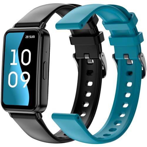 SPC Duo Fit - Pulsera Deportiva con Pantalla AMOLED 1,47” | Llamadas Bluetooth y notificaciones | +100 Deportes | 2 Correas Incluidas (Negro y Turquesa) | Batería hasta 8 días | IP68 | App Smart You