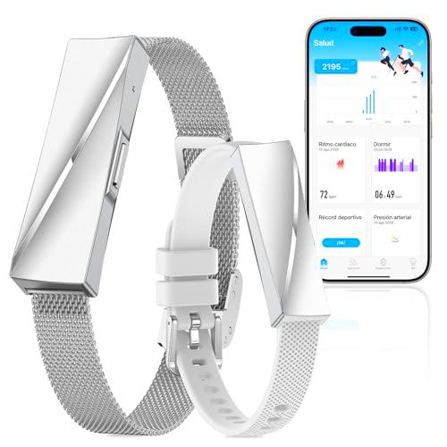 iSo Tech Pulsera Inteligente sin Pantalla, Smartwatch Fitness Tracker con Monitoreo 24/7 de Actividad
