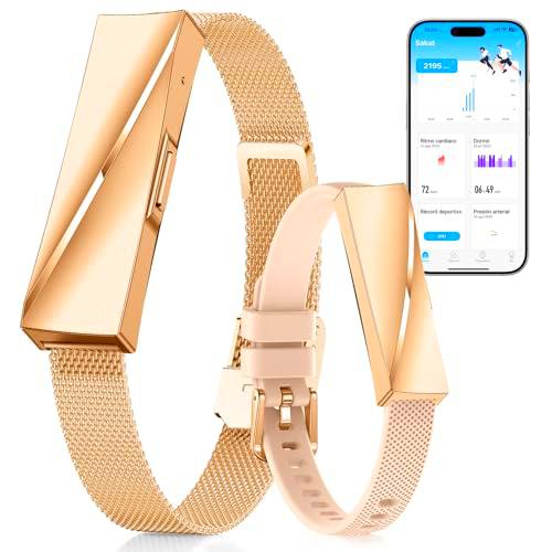 iSo Tech Pulsera Inteligente sin Pantalla, Smartwatch Fitness Tracker con Monitoreo 24/7 de Actividad