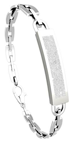 findtime Fitness Tracker Damen Smart Armkette Aktivitätstracker IP68 Wasserdicht Smartband Estrecho Podómetro Schlaftracker Kalorienzzähler Herzfrequenzmesser ohne Display Dünn schöne Design Silber