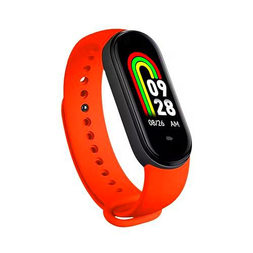 ELLENNE Reloj Band Smart M8 8 frecuencia cardíaca Oxigenación Stress impermeable IP67 sueño carga magnética (Rojo)
