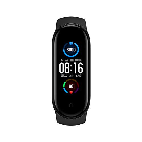 Xiaomi mi Band 5 Pulsera de Fitness Inteligente Monitor de Ritmo cardíaco 5ATM a Prueba de Agua * 14 días de duración de la batería 11 Modos Deportivos 1.1" Pantalla AMOLED Negro
