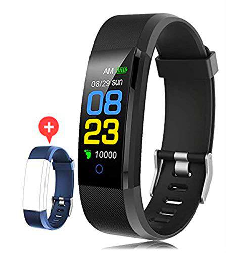 FX-FISH Pulsera Actividad Inteligente Pantalla Color Reloj con Pulsómetro Impermeable IP67 Monitor de Ritmo Cardíaco Podómetro Deportiva Fitness Tracker para Mujer Hombre Niños